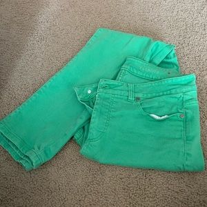 Talbots Heritage ankle 8L green skinny jeans.